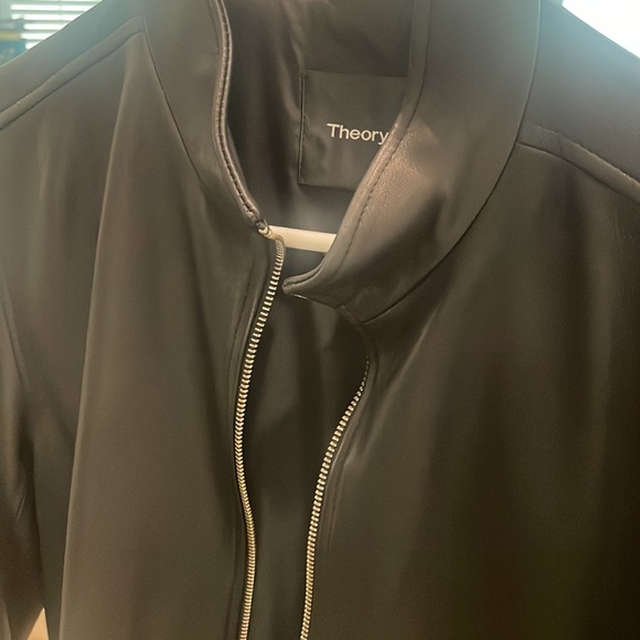 Theory Black Leather Jacket - Picture 6 of 12